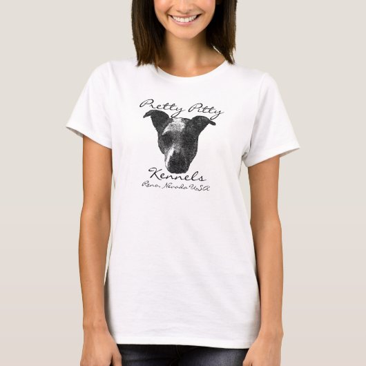 Hübsche Pitty Hundehütten T-Shirt (Vorderseite)