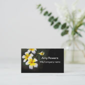 hübsche Plumeria blüht Blumenfotografie Visitenkarte (Stehend Vorderseite)