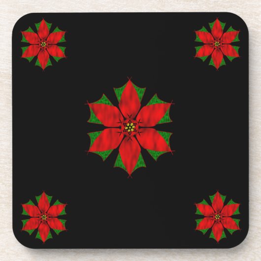 Hübsche Poinsettias Untersetzer (Vorderseite)
