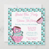 Hübsche Polka dot Tea Party Einladung (Rückseite)