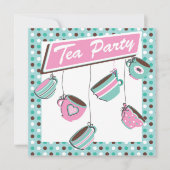 Hübsche Polka dot Tea Party Einladung (Vorderseite)