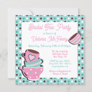 Hübsche Polka dot Tea Party Einladung