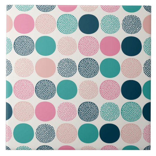 Hübsche Polka Dots Fliese (Vorderseite)