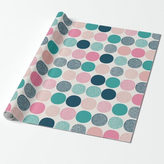 Hübsche Polka Dots Geschenkpapier (Ungerollt)
