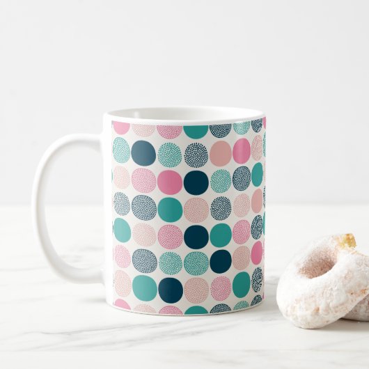 Hübsche Polka Dots Kaffeetasse (Mit Donut)