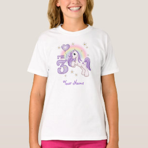 Hübsche Pony 3. Geburtstag Personalisiert T-Shirt