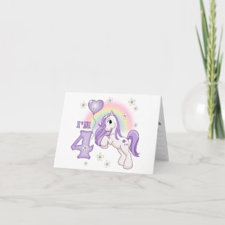 Hübsche Pony 4. Geburtstagsfeier Einladung