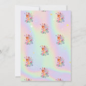 Hübsche Pony-Blume Holographic Birthday Einladung (Rückseite)