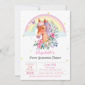 Hübsche Pony Rainbow Stars Einladung zum Geburtsta (Vorderseite)