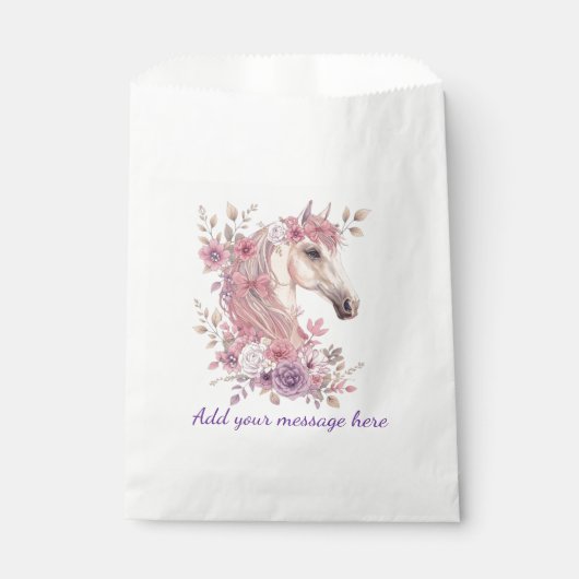 Hübsche Ponys Pastell Blumen Pferd Mädchen Geschenktütchen (Vorderseite)