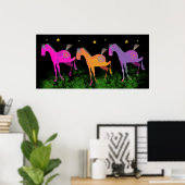 Hübsche Ponys unter den Sternen Poster (Heimbüro)