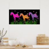 Hübsche Ponys unter den Sternen Poster (Küche)