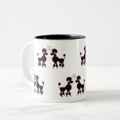 Hübsche Poodles Zweifarbige Tasse (Vorderseite Links)
