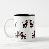 Hübsche Poodles Zweifarbige Tasse (Links)