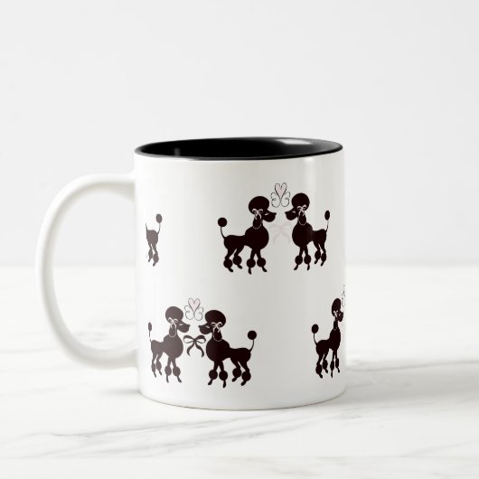 Hübsche Poodles Zweifarbige Tasse (Links)