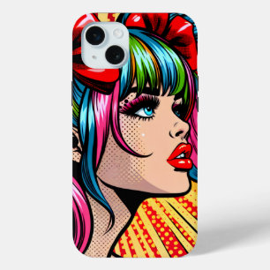 Hübsche Pop-Art-Comic-Girl-Bunte-AI-Kunst Case-Mate iPhone Hülle