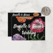 Hübsche Poppies Black Wedding Einladungskarte (Vorderseite/Rückseite Beispiel)