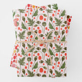 Hübsche Poppies Foliage Geschenkpapier Set (Beispiel)