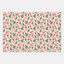 Hübsche Poppies Foliage Geschenkpapier Set