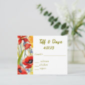 Hübsche Poppies personalisierbar RSVP Karte (Stehend Vorderseite)