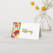 Hübsche Poppies-Platzkarten Platzkarte (Rückseite)