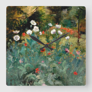 Hübsche Poppies Quadratische Wanduhr