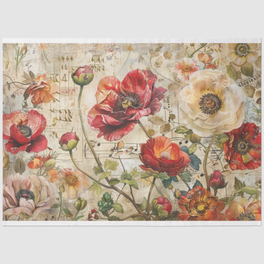 Hübsche Poppies Seidenpapier (Vorderseite)