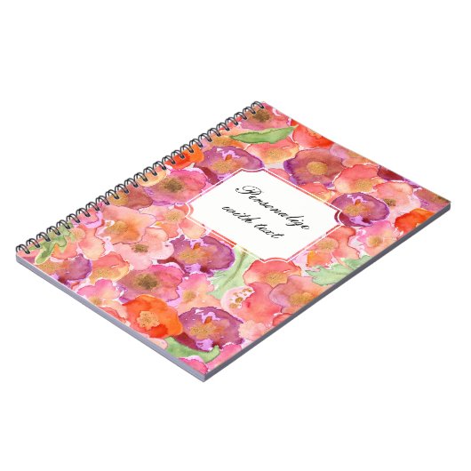 Hübsche Poppies Wasserfarbe Notizblock (Linke Seite)