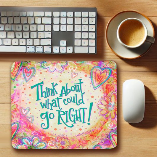 Hübsche positive Vibes Zitatinkrivität Mousepad