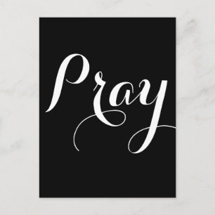 hübsche PRAY-Schriftbuchstaben Postkarte