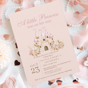 Hübsche Princess Baby Duschburg Einladung