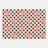 Hübsche Princess Bee rosa schwarz und gold Geschenkpapier Set (Vorderseite 3)