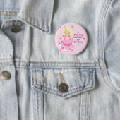 Hübsche Prinzessin Birthday Girl Personalisiert Pi Button (Beispiel)