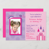 Hübsche Prinzessin Burg Foto Einladung (Vorne/Hinten)