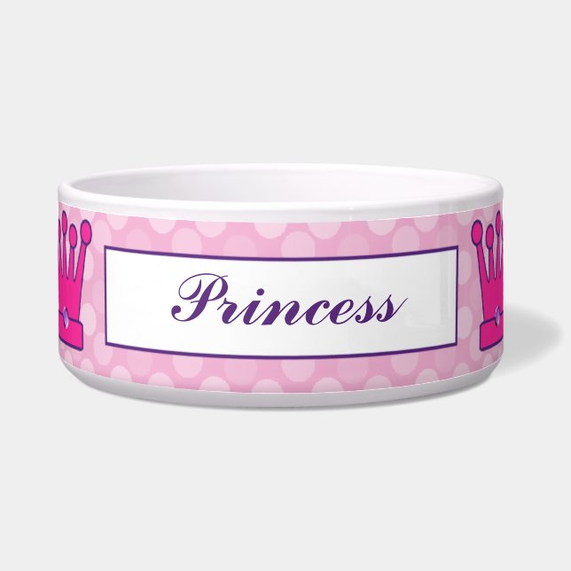 Hübsche Prinzessin Crown Personalized Dog Bowls Napf (Vorderseite)