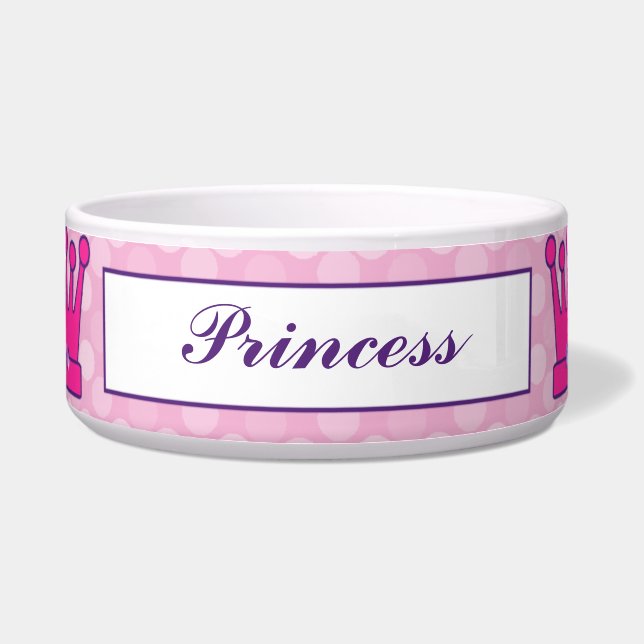 Hübsche Prinzessin Crown Personalized Pet Bowls Napf (Vorderseite)