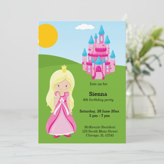 Hübsche Prinzessin Einladung (Stehend Vorderseite)