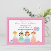 Hübsche Prinzessin Geburtstagspartei Einladung (Stehend Vorderseite)