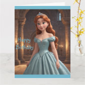 Hübsche Prinzessin Karte (Gelbe Blume)