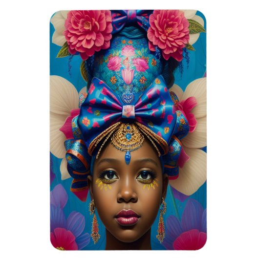 Hübsche Prinzessin mit Riesenbogenhut Magnet (Vertikal)