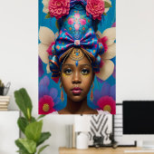 Hübsche Prinzessin mit Riesenbogenhut Poster (Heimbüro)