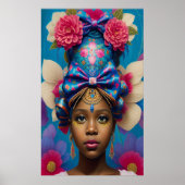 Hübsche Prinzessin mit Riesenbogenhut Poster (Vorne)