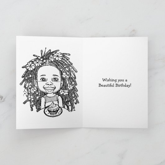 Hübsche Prinzessin Personalisiert Geburtstag Karte (Innenseite)