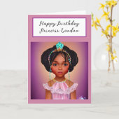 Hübsche Prinzessin Personalisiert Geburtstag Karte (Gelbe Blume)