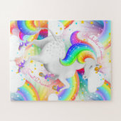 Hübsche Prinzessin Unicorn Personalisiert Puzzle (Horizontal)