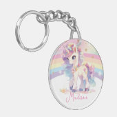 Hübsche Prinzessin Unicorn Rainbow Schlüsselanhänger (Vorderseite links)