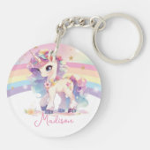 Hübsche Prinzessin Unicorn Rainbow Schlüsselanhänger (Rückseite)