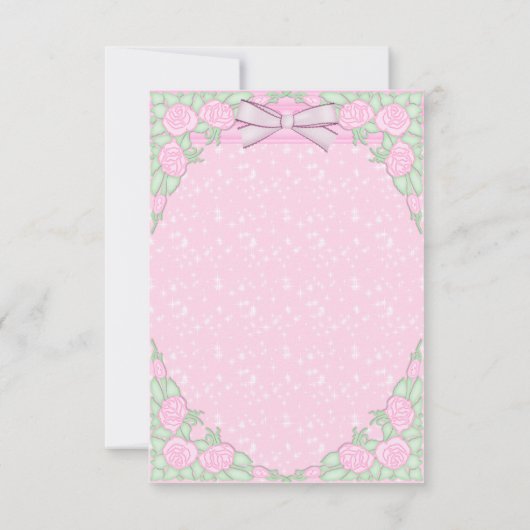 Hübsche Prinzessin, Unicorn u. Schloss danken Dankeskarte (Rückseite)