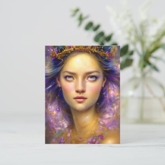 Hübsche Prinzessin Warrior Ethereal Goddess Postkarte (Stehend Vorderseite)
