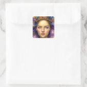 Hübsche Prinzessin Warrior Ethereal Goddess Quadratischer Aufkleber (Tasche)